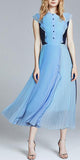 Pleated Ruffled Midi Dress