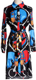 Horse and Horsebit Print Shirt-Dress