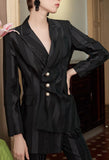 Asymmetrical Sateen Stripe Jacket