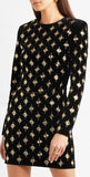 Black Bead-Embellished Stretch Mini Dress