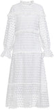 Macrame Midi Dress, White