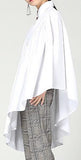 Boxy Asymmetrical Long Shirt - White or Black