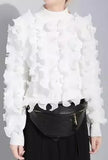 Ruffle Top, White or Black