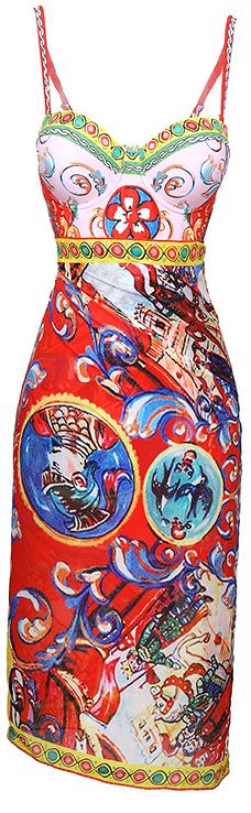 Italia Print Swimsuit with Beach Wrap