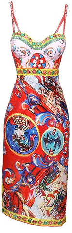 Italia Print Swimsuit with Beach Wrap