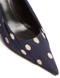 Polka Dot Knife Pumps, Blue & White