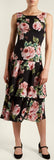 Dropped-Waist Rose-Print Dress