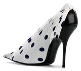 Polka Dot Knife Pumps, White & Black