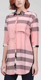 Check Print Half-Sleeve Shirt, Pink | DESIGNER INSPIRED FASHIONS