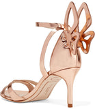 'Madame Chiara' Rose Gold Heeled Sandals (Lower Heel)