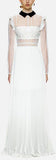 Stripe Panelled Lace Maxi Dress