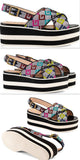 Velvet G Lurex Crossover Platform Sandals