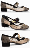 Dior Baby-D Ballet Pump in Black Dotted Swiss