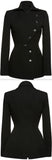 Black Side-Button-Closure Jacket