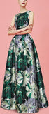 Floral Print Jacquard Gown