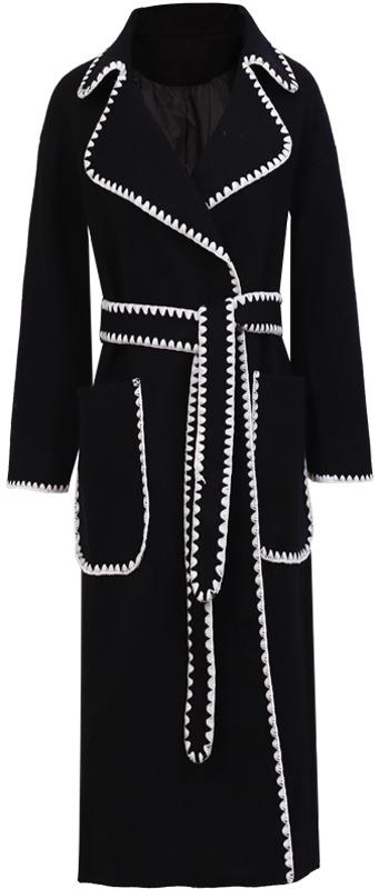 Scallop-Trim Wrap Coat