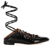 Showline Patent Leather Lace-Up Ballet Flats | DESIGNER INSPIRED FASHIONS