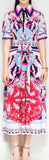 Printed Pleated Shirt-Dress