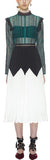 Stripe Panelled Lace Midi Dress, Multi
