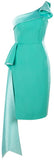 Green Ruffle One-Sleeve Dress