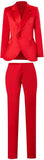 Red Single-Breasted Blazer and Trouser Set