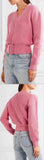 Faux-Cardigan Sweater with Belt, Pink