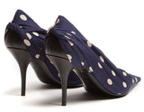 Polka Dot Knife Pumps, Blue & White