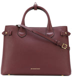 The Medium Banner in Leather and House Check Handbag- Black, Pink, Wine Red, Grey, Yellow, Brown, Red