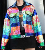 Sequin-Embellished Denim Jacket