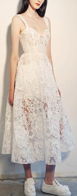 Floral Lace Bustier Dress