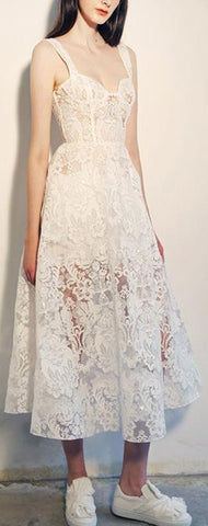 Floral Lace Bustier Dress