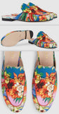 Princetown Hawaiian Print Satin Slipper