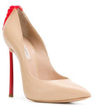Blade Fringe Trim Pumps - Nude, Black or White
