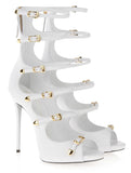 Strappy Buckle Sandal Heels