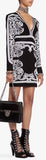 Black and White Baroque Stretch Mini Dress
