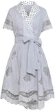 Asymmetrical Wrap-Effect Dress, Blue or Grey