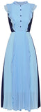 Pleated Ruffled Midi Dress