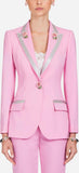 Pink Single-Breasted Rose Blazer