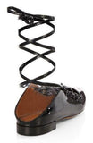 Showline Patent Leather Lace-Up Ballet Flats | DESIGNER INSPIRED FASHIONS