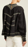 'Moony' Oversized Linen Top, Black