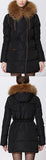 Short Puffer Coat with Contrast Zip-Pockets, Black