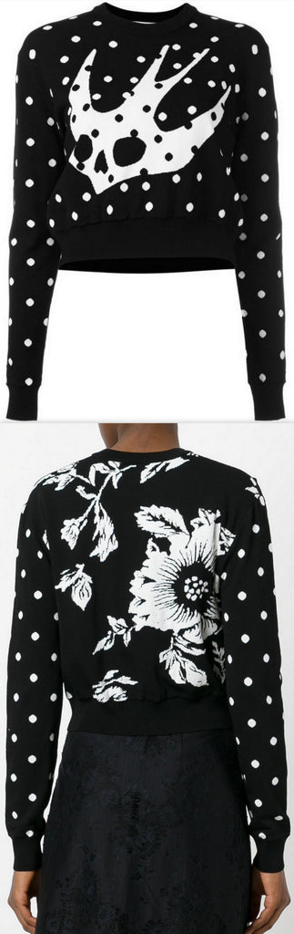 Swallow Print Knit Sweater