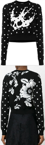 Swallow Print Knit Sweater