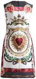 Jacquard Print Sequin Embellished Mini Shift Dress