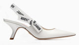 J'Adior Heeled Shoe in White Leather