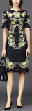 Black Embroidered Lace Dress