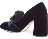 Imitation Pearl Buckle Pump, Blue