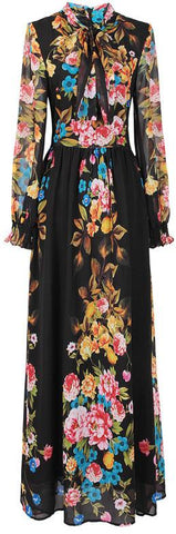 Floral Paneled Gown