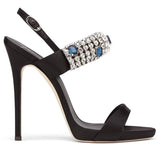 Suede Crystal Evening Sandals