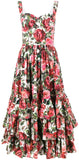 *Extended Sizes* Sleeveless Rose Print Dress